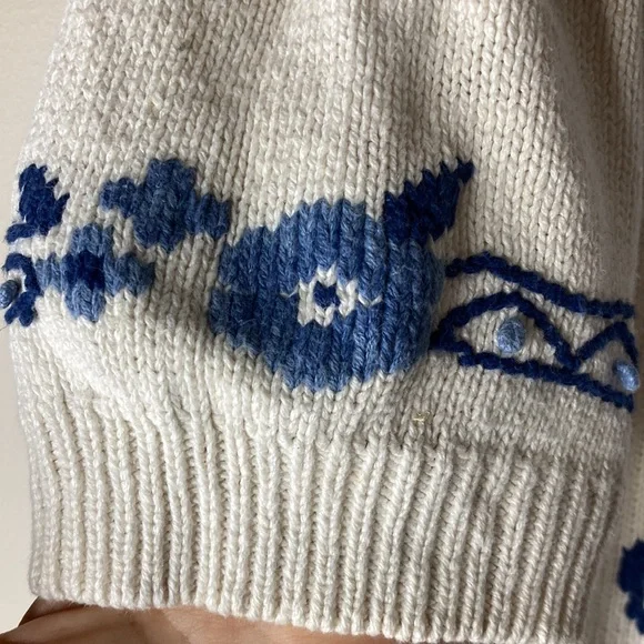 Vintage Herman Geist hand knit cotton sweater S - Picture 3 of 7